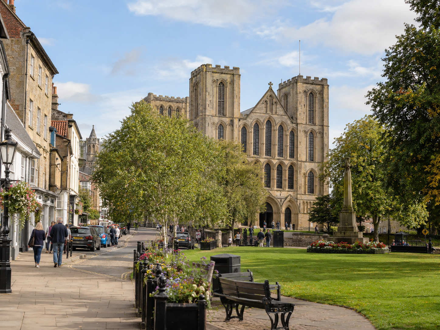 Ripon Cathedral and the surrounding town